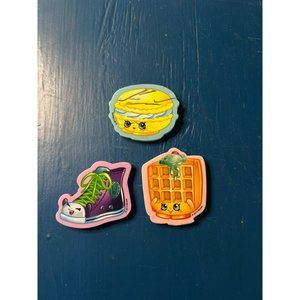 Lot of 3 2013 Shopkins Erasers Waffle Sue Sneaky Sally Macca Roon